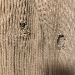 郵送可能　【H&M】超ダメージ　ブラウンニット　XSの画像