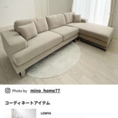 半額に値下げしました‼️ LOWYA ベルベット調3人掛けソファ