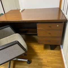 中古品カリモクデスクチェアセット