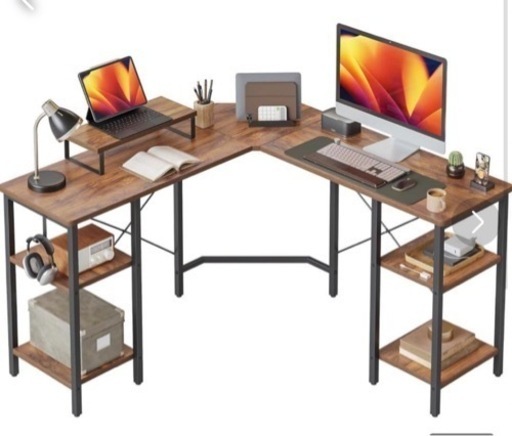 CubiCubi l字デスク ラック付きデスク