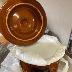 中古 常滑焼 久松窯 蓋付丸かめ 1号 昔ながらの壺 漬物容器 陶器 小物入の画像