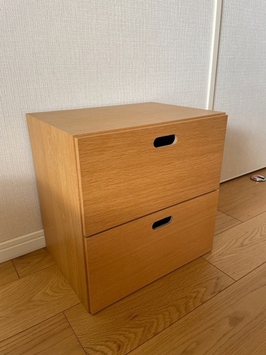 無印良品 スタッキングチェスト オーク材突板 2段引き出し