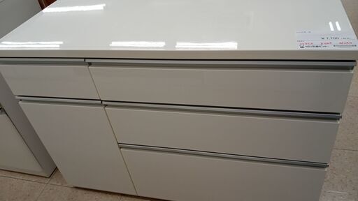 ★ジモティ割あり★  レンジ台 白 H85×D50.5×W119.5 クリーニング済み TJ3216