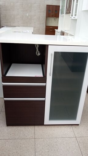 ★ジモティ割あり★  レンジ台 ブラウン H105×D50.5×W88 クリーニング済み TJ3217