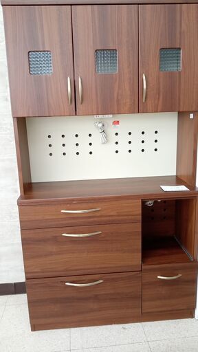 ★ジモティ割あり★  レンジボード 茶 H189.5×D39×W104.5 クリーニング済み TJ3221