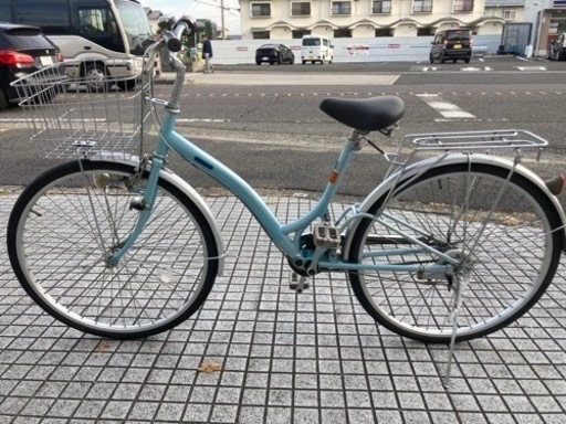 【26インチ自転車】内装3段変速付　センタースプリング仕様　前後タイヤ、前カゴ、サドル新品❗️若林自転車　浜大津店　SALE中❗️
