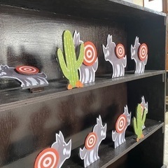 手作りの射的台(ナーフガンなど)の画像