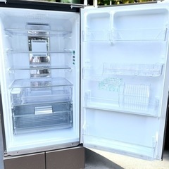 美品スリムタイプ！☆★シャープ ガラストップ 左右開き冷凍冷蔵庫 410L★☆の画像