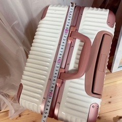 約46Lキャリーケース ピンク×ホワイト 白 スーツケース 旅行用バッグの画像