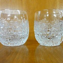 BOHEMIA GLASS タンブラー 2客セット ブランデーグラス ハンドカット レース模様 ペア 食器 ボヘミアグラス 札幌市 中央区 南12条の画像