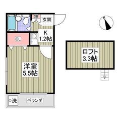 💙💙フリーレント1ヶ月付き😍敷礼０！《1K》坂戸市🐻北坂戸駅から...