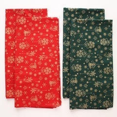 クリスマス生地★赤2枚緑2枚セット★新品未使用