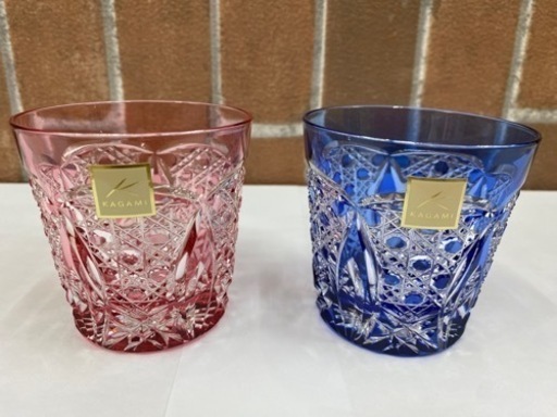 【愛品館 江戸川店】カガミクリスタル 伝統工芸士・木村秋男デザイン 江戸切子 ペア冷酒杯 ID:102-026899-007