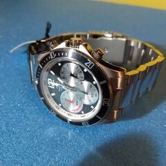 新品 正規品 TECHNOS テクノス クオーツ クロノグラフ アナログ腕時計 多機能 5気圧防水 ステンレス ブラック シルバー プレゼント