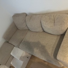 オットマン付き3人掛けソファの画像