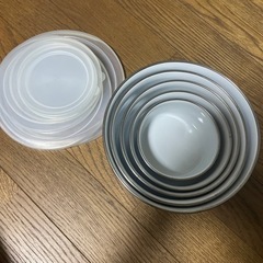 ホーロー製 蓋付きボウル 5個セットの画像