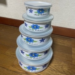 ホーロー製 蓋付きボウル 5個セットの画像