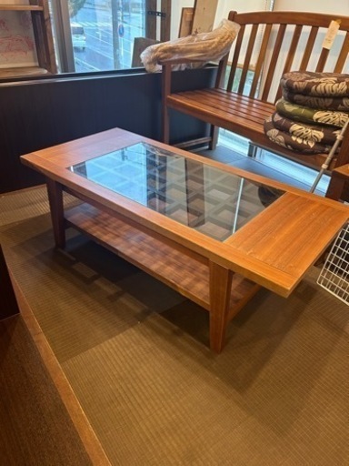 【中古】センターガラステーブル