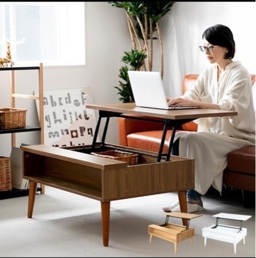 最終値下げ！訳あり！昇降式ダイニングテーブル　ダークブラウン