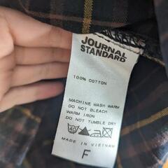 journal standard ネルシャツ チェック ネイビー ブラウンの画像