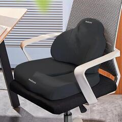 シートクッション　Meikaso シートクッション 2点セット座布団 低反発 ファッション まくらランバーサポート アップグレード ハイエンド 人間工学 腰痛 お尻 骨盤サポート 運転 背もたれ 腰当て 車用品 オフィス 椅子の画像