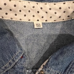【エンジェルラブ】デニム　ワンピース　シャツ150の画像