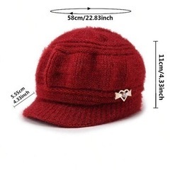 厚手の冬用ニット帽 フリース裏地の画像