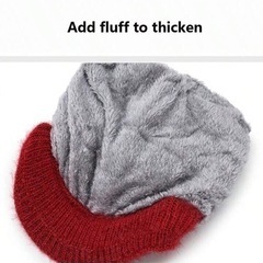 厚手の冬用ニット帽 フリース裏地の画像
