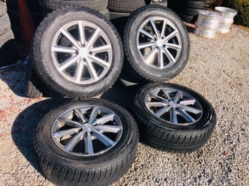 冬タイヤ 215/60R16 ヤリス アクア フィールダー用ブリヂストン製アルミとスタッドレス 4本組