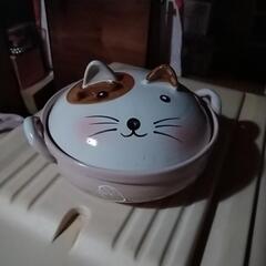 最終値下げ‼️新品、未使用✨鍋、土鍋、鍋蓋。珍しい猫デザイン😸猫...