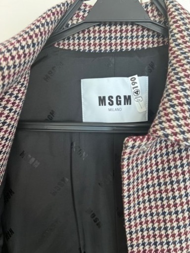 MSGMツイードチェックコート　【クリーニング済】