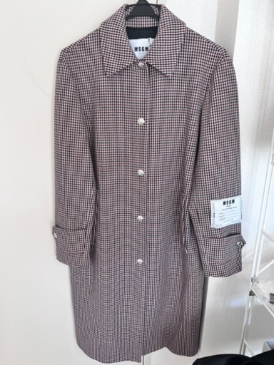 MSGMツイードチェックコート　【クリーニング済】