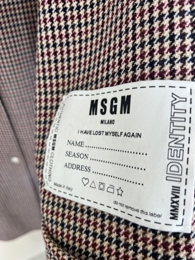 MSGMツイードチェックコート　【クリーニング済】