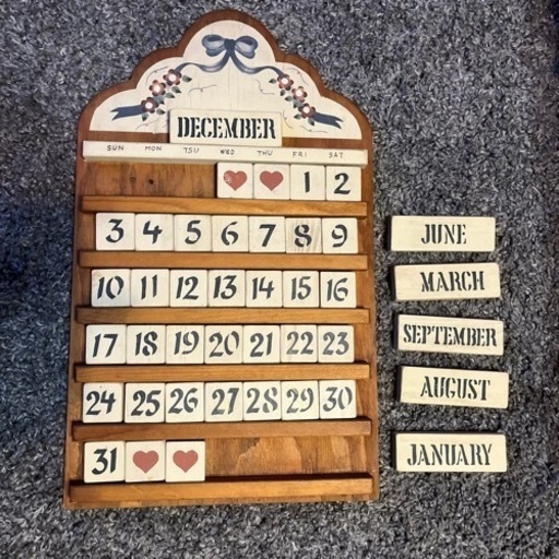 【逸品】廃盤　♡enfant♡ アンファン　木製　万年カレンダー　コーハウス