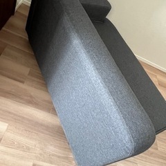 アイリスプラザ ソファ 2人掛け カウチソファ 幅110cm オットマン チャコールグレーの画像