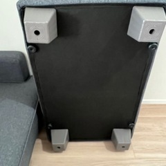 アイリスプラザ ソファ 2人掛け カウチソファ 幅110cm オットマン チャコールグレーの画像