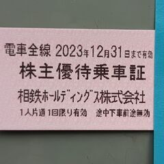 株主優待券　相鉄線　切符(1枚100円)の画像