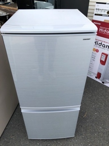北九州市内配送無料　保証付き　 2018年製SHARP SJ-D14D-S [冷蔵庫 (137L・つけかえどっちもドア) 2ドア シルバー]