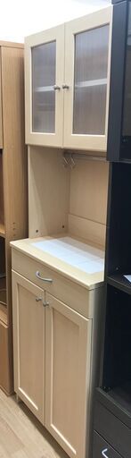 ★ジモティ割あり★  食器棚 薄茶色 H180×W60×D36 クリーニング済み KJ3901
