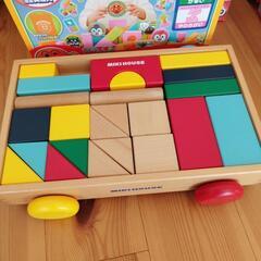 ミキハウスMIKIHOUSE　つみき　台車ケースセットの画像