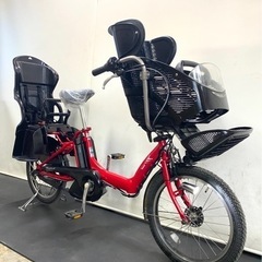 関東全域送料無料　業界最長12ヶ月保証　電動自転車　ブリヂストン　アンジェリーノ　20インチ 3人乗り 8ah 赤色