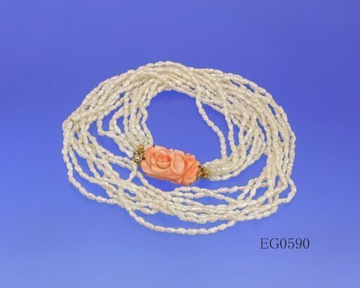 数量限定セール  特注品の[天然サンゴ]のクラスプで極りました。淡水真珠 その他