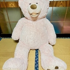 HUGFAN クマのぬいぐるみ ピンクベージュ 約134cm 