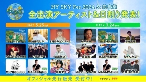 HY SKY FESチケット 大人×2 取引交渉中