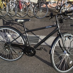 27インチ黒中古自転車修理済み