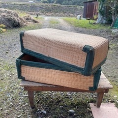 おまとめページ 古道具 名札入れ付き 柳行李 麻枠 小道具 時代屋