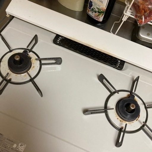 都市ガス　ガステーブルコンロ　リンナイ　グリルプレート付き　コンロカバー付き