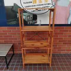 【SJ205】木製３段ラック　サイズ：35cm×60cm×120cm