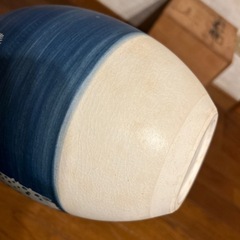 老松三画　花瓶　箱付き　花器壺昭和レトロアンティークビンテージ骨董品ヴィンテージの画像