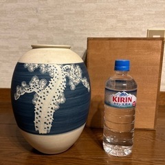 老松三画　花瓶　箱付き　花器壺昭和レトロアンティークビンテージ骨董品ヴィンテージの画像